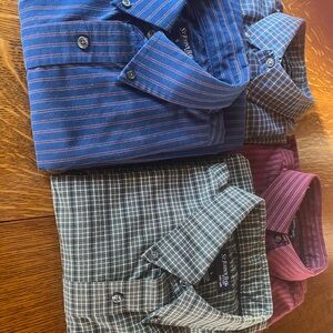 St. John's Bay Men's Casual Button Down Shirts - Blue, Gray, Red